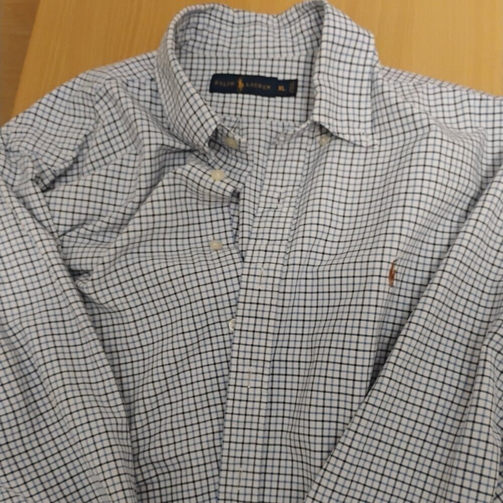 Ralph Lauren Men's Checkered Button Down Shirt XL Long Sleeve